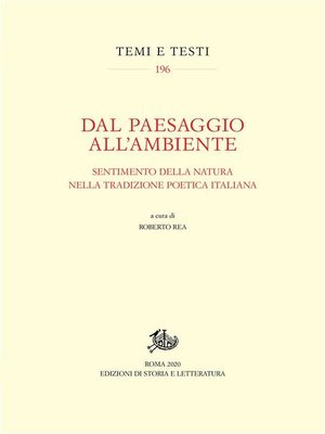 cover image of Dal paesaggio all'ambiente